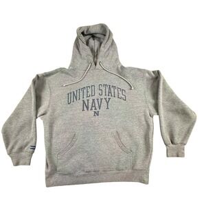 Jansport United States Navy Hoodie Heather Gray Mens Large Sweatshirt Graphic